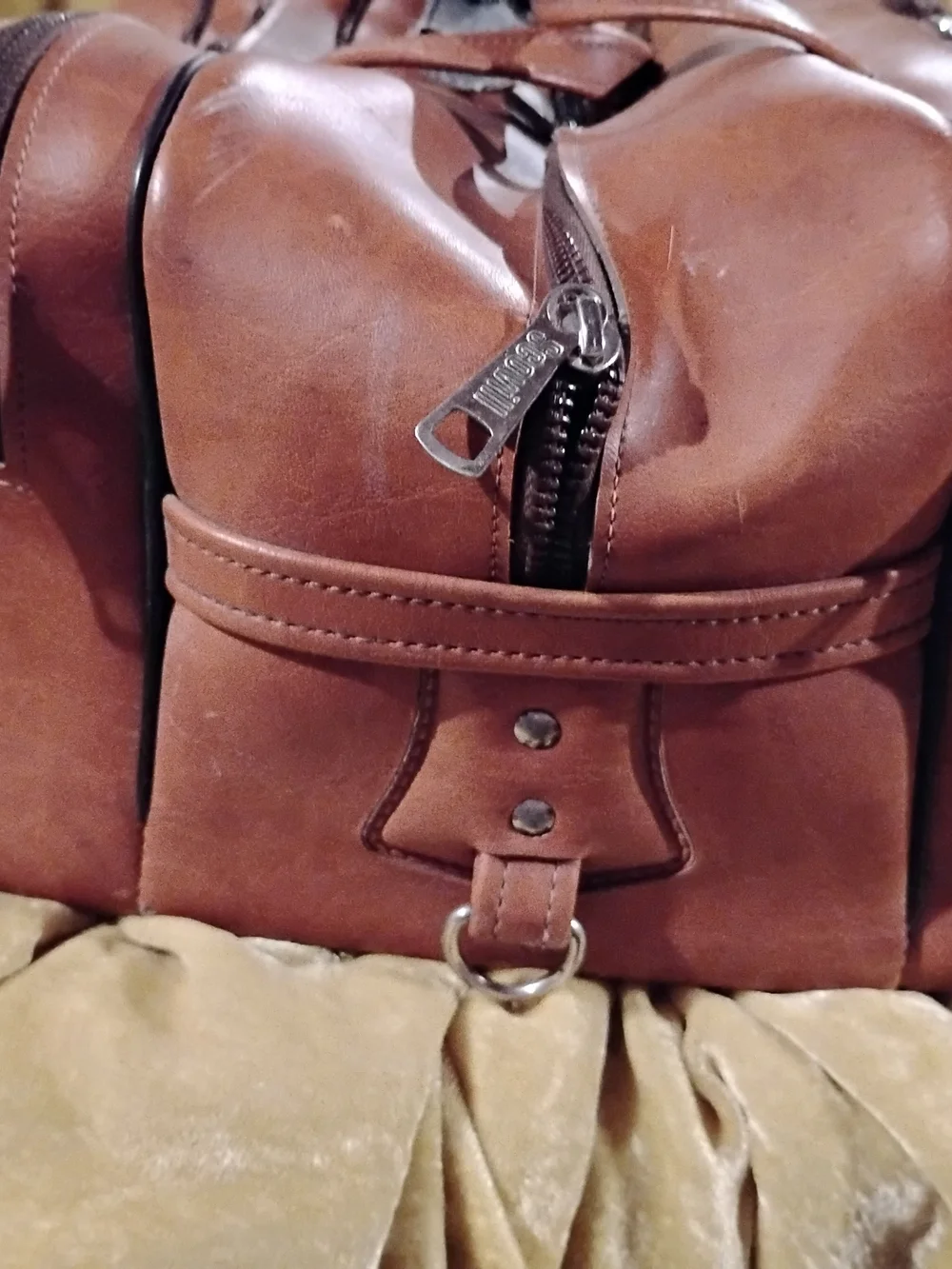 Harley-Davidson Brown Leather Messenger Bag with Embossed Eagle